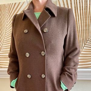 Fleurette Double Breasted Long Cashmere Coat Chocolate Brown